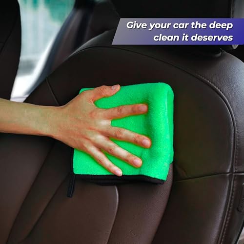 Image of CAR SAAZ Car Interior Cleaner & Protector 1 Ltr with Microfiber Cloth | Premium Cleaner For All Interior & Upholstery Surfaces | Car Interior, Fabric, Sofa, Carpet & Upholstery Cleaner (Pack of 2)