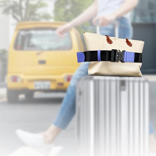 Image of Luggage Straps for Carry On, Vethers Add a Bag Travel Belt, Hands Free Luggage Helper, Adjustable and Stylish Belt with Metal Buckles for Second Bag, Tote, Airport Travel Accessory (Mar)