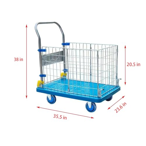 Carretilla plegable utilitaria de metal con ruedas de goma miniatura 2