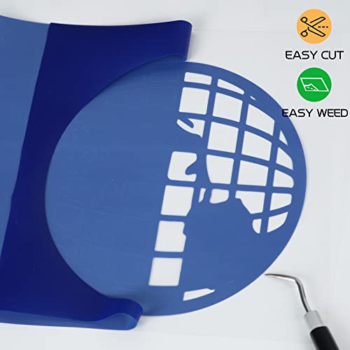 Image of RENLITONG 3D Puff HTV Rolls Heat Transfer Vinyl - 12 inch x 10ft Iron on Vinyl for Heat Press T-Shirt for All Cutter Machine Heat Transfer Design (10ft, 3D Puff Blue)