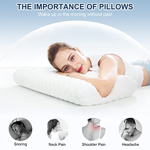 Muuegm Gel Memory Foam Pillows, Contour Pillows For Neck And Shoulder Pain, Ergonomic Orthopedic Sleeping Neck Contoured Support Pillow For Side Sleepers, Back And Stomach Sleepers #TOP4