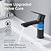 BELZ Bathroom Faucet Matte Black, Tool-Free Modern Single Handle Sink Faucet, Anti-Peeling Single Hole Vanity Faucet, Pre-Installed 24