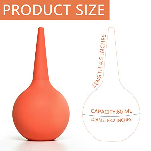 Timoo Ear Syringe 2 Ounce Hand Bulb Syringe Soft Rubber Ear Washing Squeeze Bulb for Kids Adults