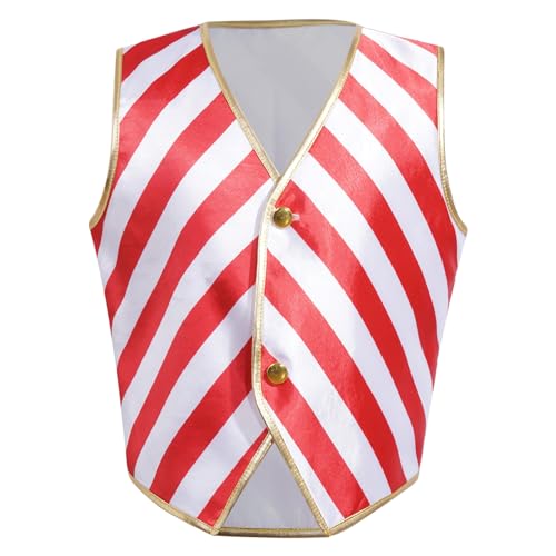 Kids Boys Christmas Candy Cane Striped Vest Hip-hop Jazz Dance Performance Waistcoat Tops3