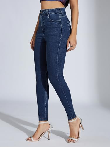 Image of Miss Chase Women's Skinny Fit High Rise Regular Length Denim Stretchable Jeans