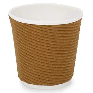 SANWALSA (90 ml,Brown- Pack of 100-Piece, Paper Disposable Ripple Cup Eco-Friendly, Safe & Hygienic for Juice,Coffee,Tea,Home,Office,Party & Wedding Events