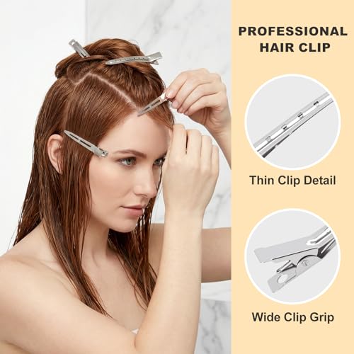 HINZIC 8 Pcs Hair Clips Metal Alligator Pinza miniatura 3