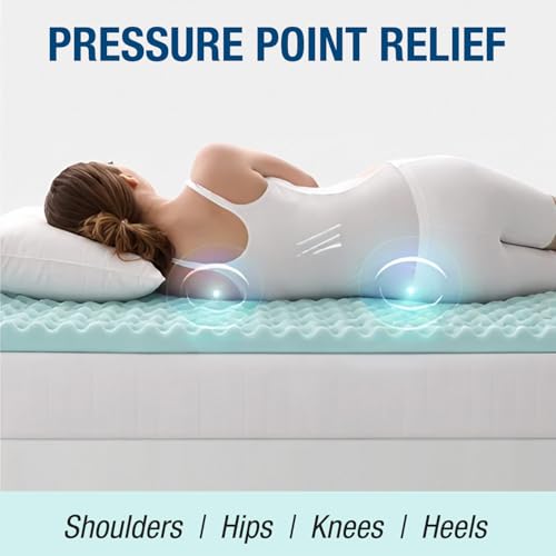 Image of DMI 2-Inch Foam Mattress Topper, Egg Crate Foam Pad for Support, Air Circulation, Pressure Relief & Weight Distribution, Twin Size 33 x 72, Blue