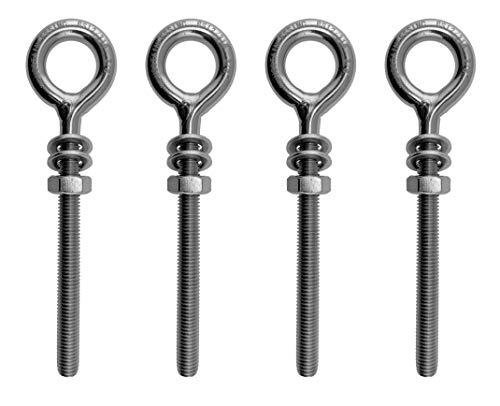 Boulons à œillets M5 en acier inoxydable 316 marins pour fixations de bateaux - Lot de 4