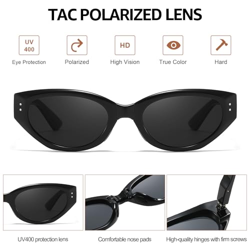 IGnaef® Foldable Cat Eye Sunglasses for Women Men Polarized UV Protection Folding Sun Glasses with Case IF5354