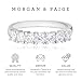 MORGAN & PAIGE .925 Sterling Silver Platinum Plated Wedding Rings for Women - Stackable 7 Stone Prong Setting Cubic Zirconia Engagement Ring, Wedding Bands for Women Size 8