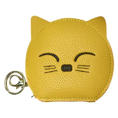 Cute Cartoon Cat Coin Purse, Convenient Storage For Cosmetic Card Holder(Yellow)