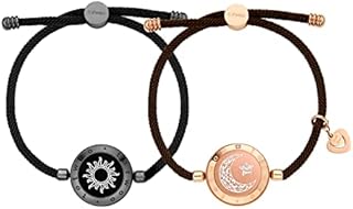 TOTWOO Long Distance Touch Bracelets for Couples, Vibration & Light up for Love Couples Bracelets | Long Distance Relationship Gifts for Girlfriend Bluetooth Pairing Jewelry
