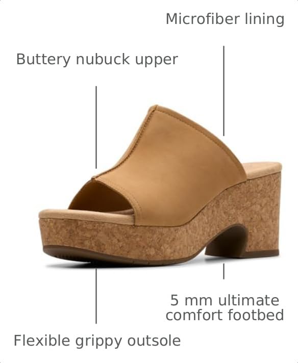 Image of Clarks Women's Nerisa Vine Cork Heeled Sandal