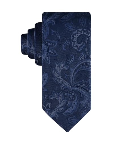 Tommy Hilfiger Men's Tonal Paisley Tie, Navy, One Size