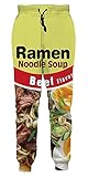 HWCHY Unisex Adult 3D Ramen Chicken Noodle Soup Beef Pant for Men Women Cotton Cute Trousers