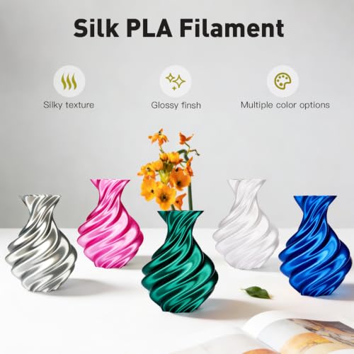 Image of ERYONE Silk Filament PLA+ 1.75mm Upgraded Shiny 3D Printer Filament, Gloss Finish, Fit Most FDM Printer Stable Printing,1kg (2.2LBS) /Spool, Pink