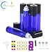 6,10ml Roller Bottles for Essential Oils - Cobalt Blue, Glass with Stainless Steel Roller Balls by Mavogel (3 Extra Roller Balls, 24 Pieces Labels, Opener, Funnel, Dropper, Brush Included)