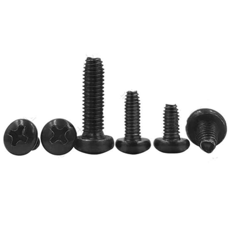 M3 M4 Phillips Screw Round head Self-tapping Screws Triangular Thread Self-locking Bolts Black - (Dimensions: M3x16mm(50pcs))