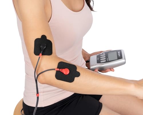 Image of Discount TENS Brand - Lead Wires Compatible with Compex, Snap, 4 Pack | Molded strain-relief sleeves, durable flexible insulated cable resists kinking and breakage, connects 2 electrodes per wire