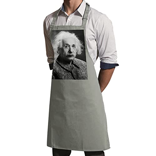 Tablier premium Albert Einstein gris motif célébrité sciences - 3