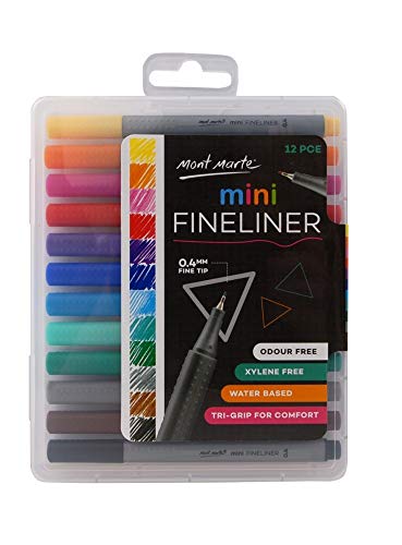 Mini feutres fineliners Mont Marte stylo dessin feutre fin écriture triple adhérence
