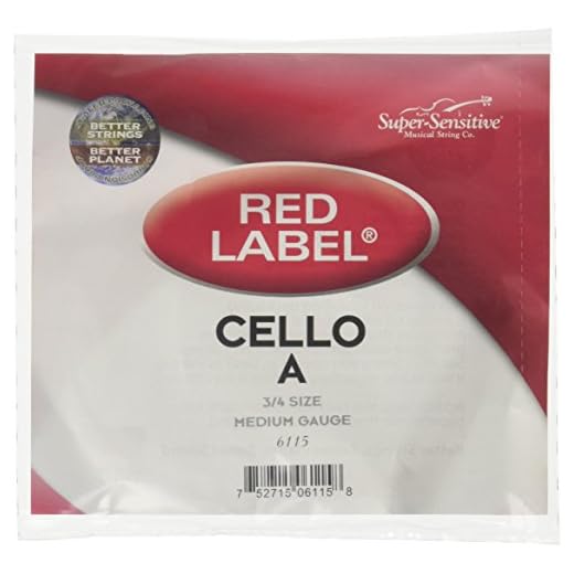 Super Sensitive Red Label 6115 Cello A String, 3/4