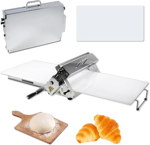 Laminadora de Masa Manual Plegable, prensadora de Masa de Acero Inoxidable, para Uso Comercial y doméstico, Croissants, Pizza, Pasteles, Pan, Fondant, Grosor ajustabl