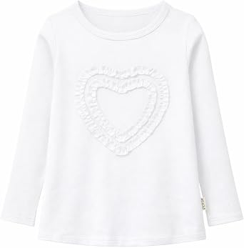 Girls Heart-Shaped Long Sleeve T-Shirt