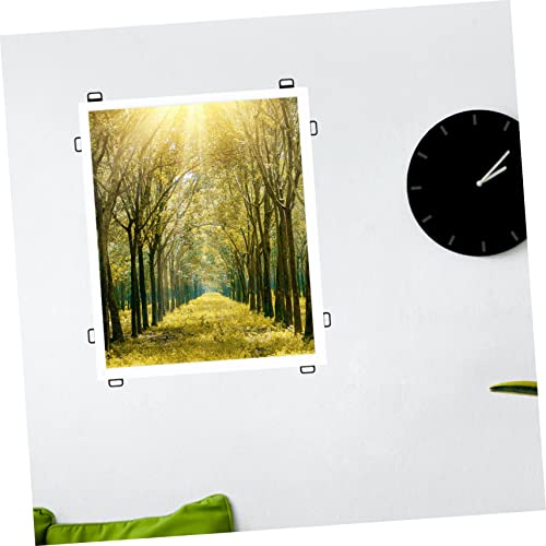 Image of POPETPOP 100Pcs Shaped Picture Frame Hardware Hanging Hooks Durable Hangers for Pictures Photos and Artwork Resistant Brackets for Home and Office Decor