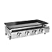TRUSTME Garden Plancha Gaz au gaz 4 Feux , 4 Brûleurs en Acier, Puissance 10kW Barbecue Cuisine extérieure, Plancha à Poser, Large Plancha à Revêtement Anti-adhésif, Cuisson Teppanyaki