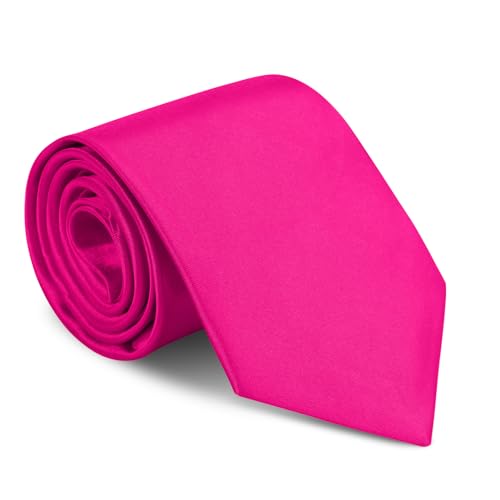 URAQT Corbatas de Hombre, 8cm Corbata de Color Solido Clásico, Mens Tie Classica de Hecho a Mano, Accesorios Ropa Hombre para Business Fiesta Oficina Boda Regalo de Hombres (Rojo Rosado Brillante)