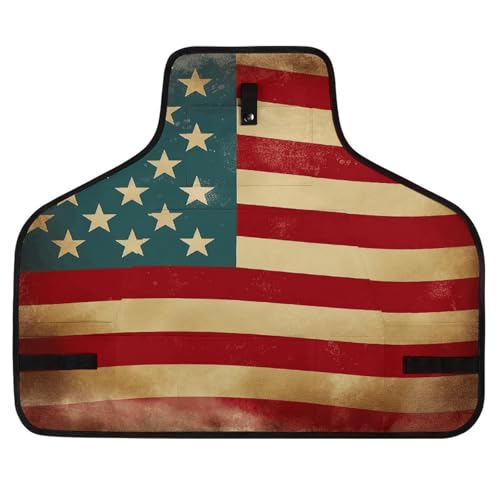 Delantal de trabajo con bandera Vintage USA y 8 bolsillos miniatura 1