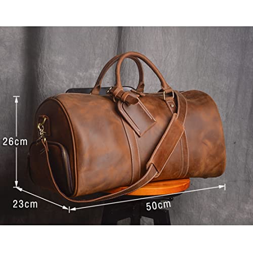 Handbags Mens Shoulder Bags Travel Bags for Mens, Genuine Leather Duffle Bags for Men, Briefcases (Color : Brown)2