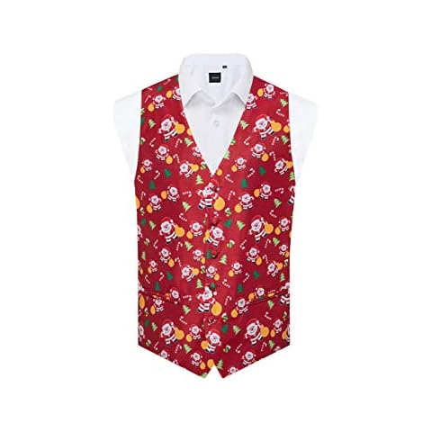 Dobell Men's Red Santa Claus Waistcoat Cover