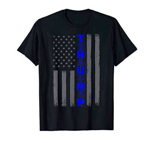 Thin blue line Trump t-shirt USA American flag gift vintage