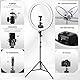 NEEWER Ringlicht SRP18-2,4G 18 Zoll LED mit Ständer und Telefonhalter, 2,4G & Manual Touch Control Professional Ringlicht, 42W 3200-5600K für Tattoo Wimpern Friseur Fotografie Beleuchtung,(Schwarz)