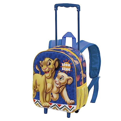 Disney El Rey León Nala-Mochila 3D con Ruedas Pequeña, Azul, 26 x 34 cm, Capacidad 12.5 L
