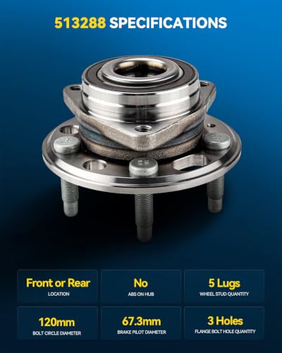 Image of PHILTOP 513288 x1 Front /Rear Wheel Bearing Hub Assembly for Equinox Terrain