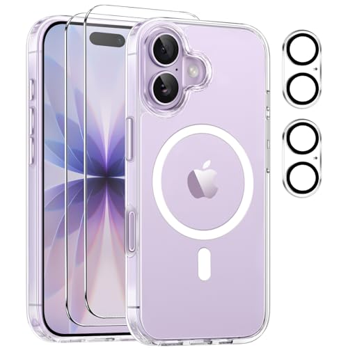 #VerdientProvisionen<br>für iPhone 17 Hülle TPU Schutzhülle mit Magnetsicher mit 2 Stücke Schutzfolie 2 Kameraschutz Displayschutzfolie für iPhone 17 Transparent