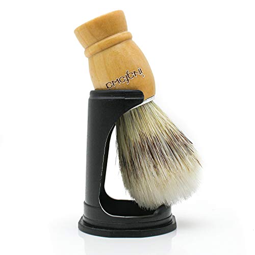 Shaving Brush,Shaving Brush Holder,Hand Made Wooden Shaving Brushes For Men,Pure Badger Hair With Lotus Handle Shave Brush （wood color）