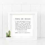  Cuadro para testigos, Damas de Honor, Madrina, Padrino, Maestro de ceremonias de Boda. Personalizado. Incluye marco de madera en blanco. Regalo original boda.