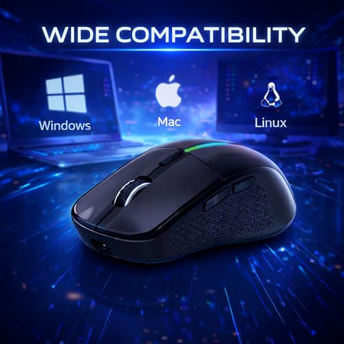 Image of Ant Globe 50 Rechargeable Wireless Optical Mouse| Dual Mode BT & 2.4GHz USB | 3200 Adjustable DPI, 6 Buttons, 50Hr Battery Life| Lightweight Ergonomic Design for Laptop, PC, Mac,Tablet &Mobile Black