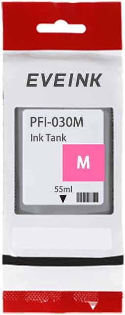 PFI-030 Cartucho de tinta de pigmento (1.9 fl oz), repuesto remanufacturado para PFI-030M PFI030 Tanque de tinta magenta compatible con impresoras