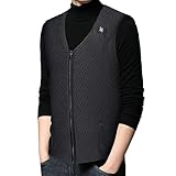 Hongtianyuan Chaleco Calefactable,Recargable USB Calentador de Invierno Chaleco térmico,3 temperaturas Ajustables Eléctrica Calefactable Chaquetas para Hombre y Mujer Cámping Excursionismo Esquí(L)