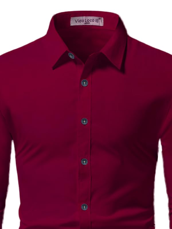 Image of Vida Loca Full Sleeve Spread Collar Cotton Blend Casual, Festival Stylish Slim fit Shirt for Men and Boys.