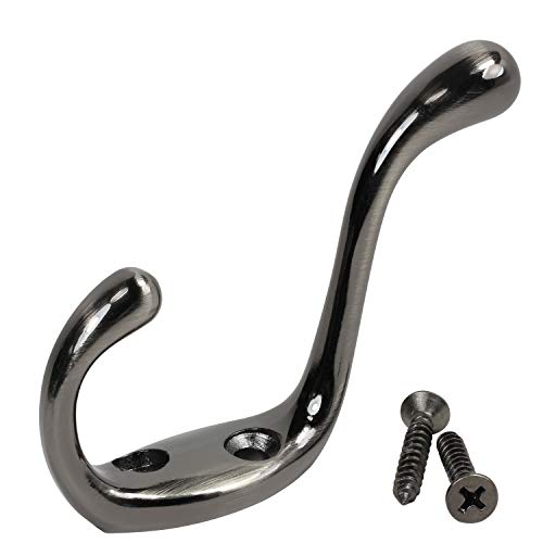 Rok Hardware Heavy Duty Dual Coat Hook, 3-1/2", Antique Nickel, 10 Pack Rokch101An #TOP28