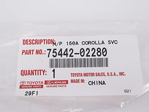 Image of TOYOTA 75442-02280 Luggage Compartment Door Name Plate