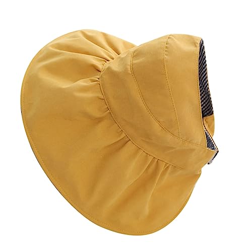 1pc Boys and Girls Foldable Sun Hat Lightweight Cotton Wide Brim Sun Hat for Outdoor Activities Creative Yellow Design for Boys and Girls