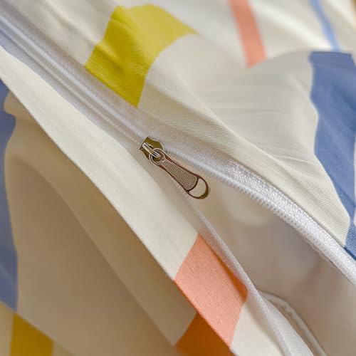Eavd EAPR024-T Colorful Striped Duvet Cover Twin Soft Cotton Rainbow Striped Bedding Set With 2 Pillowcases Modern Geometric Duvet Cover thumb #8